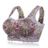 Comfy Floral Printing Lace-trim Wireless Wrapped Chest Vest Bando Bra