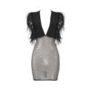 Deep-V Sleeveless Feather Bandage Celebrity Sexy Party Dress - Image 2