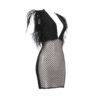 Deep-V Sleeveless Feather Bandage Celebrity Sexy Party Dress - Image 3