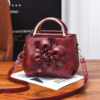 Faux Leather Flower Designer Handbag Shoulder Bag For Women