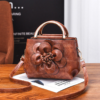 Faux Leather Flower Designer Handbag Shoulder Bag For Women - Image 2