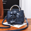 Faux Leather Flower Designer Handbag Shoulder Bag For Women - Image 3