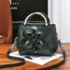 Faux Leather Flower Designer Handbag Shoulder Bag For Women - Image 4