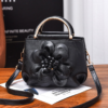 Faux Leather Flower Designer Handbag Shoulder Bag For Women - Image 6