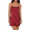 Girl Lingerie Satin Sleepwear Lace Chemise Night Gown - Image 2