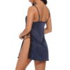 Girl Lingerie Satin Sleepwear Lace Chemise Night Gown - Image 6