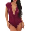 Lace Deep V Transparent Bowknot Tedi j Hot Lingerie - Image 7