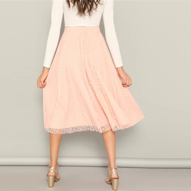 Lady Casual A-Line Modern Lady Mid Waist Midi Skirt - Image 2