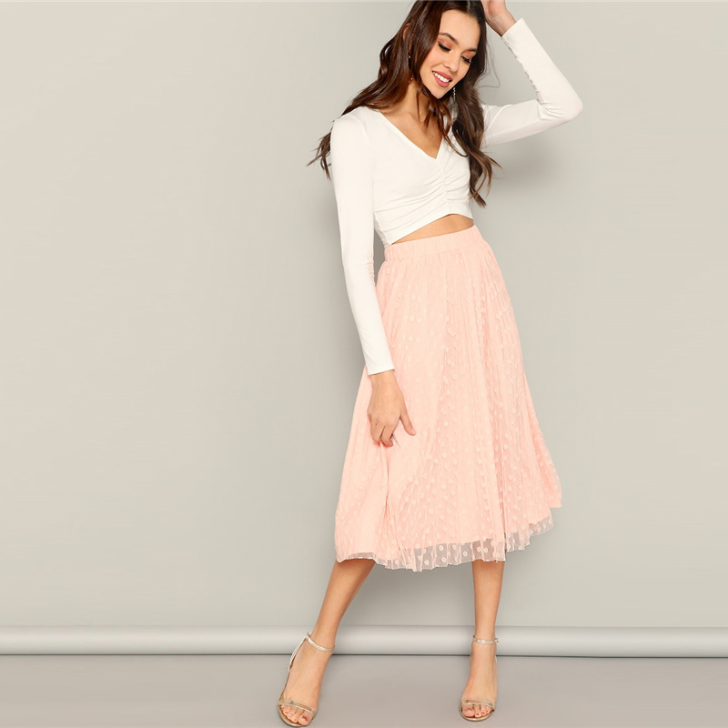 Lady Casual A-Line Modern Lady Mid Waist Midi Skirt - Image 4