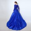 Long Sleeve Lace Bodice Ball Gown with Beading Crystal Evening Party Gowns - Image 2