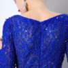 Long Sleeve Lace Bodice Ball Gown with Beading Crystal Evening Party Gowns - Image 5