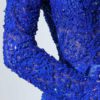 Long Sleeve Lace Bodice Ball Gown with Beading Crystal Evening Party Gowns - Image 6