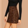 Multicolor Casual Elegant O-Ring Zip Up Above Knee Short Skirts - Image 2