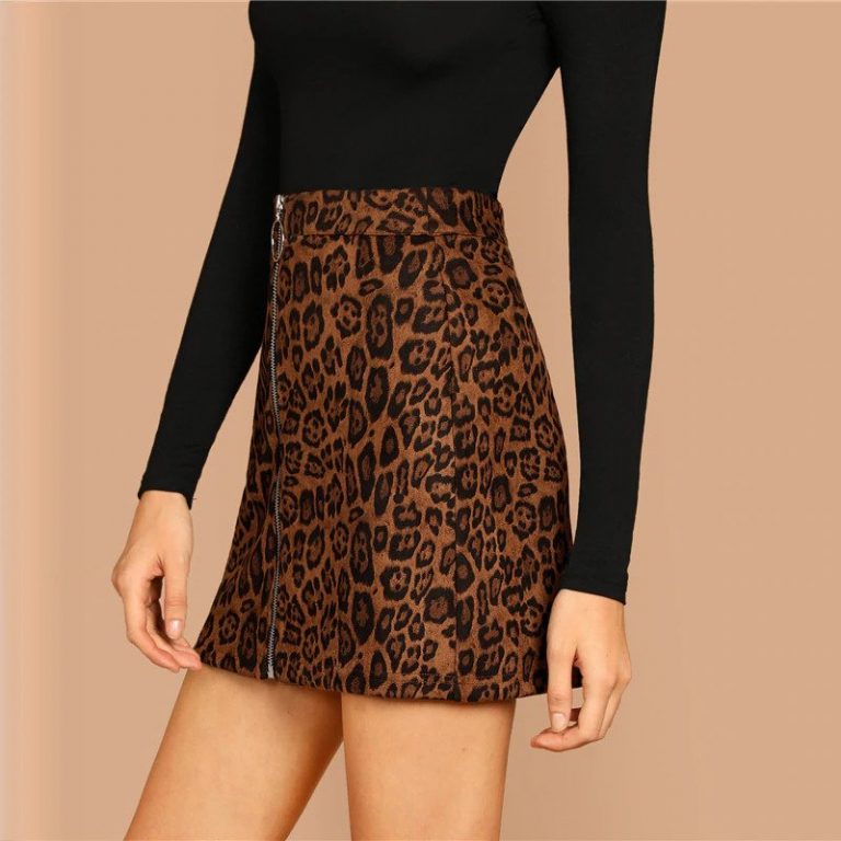Multicolor Casual Elegant O-Ring Zip Up Above Knee Short Skirts - Image 2