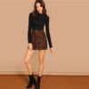 Multicolor Casual Elegant O-Ring Zip Up Above Knee Short Skirts - Image 3