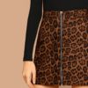 Multicolor Casual Elegant O-Ring Zip Up Above Knee Short Skirts - Image 5