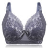 Plunge Lace Embroidery Full Coverage Adjustment Thin Bra - Image 3