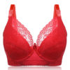Plunge Lace Embroidery Full Coverage Adjustment Thin Bra - Image 8