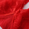 Plunge Lace Embroidery Full Coverage Adjustment Thin Bra - Image 9