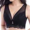 Plus Size Deep Plunge Full Cup Coverage Thin Lace Minimizer Bra - Image 2