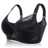 Plus Size Lace Embroidery Removable Padded Memory Metal Wire Bra - Image 8