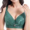 Plus Size Lace Embroidery Removable Padded Memory Metal Wire Bra