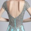 Sexy Long Lace Tulle V-Neck Cap Sleeve with Ruffles Prom Party Gowns - Image 7