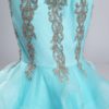 Sexy Long Lace Tulle V-Neck Cap Sleeve with Ruffles Prom Party Gowns - Image 8