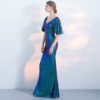 Shining Mermaid Sexy V-Neck Half Sleeve Maxi Prom Party Gowns - Image 4