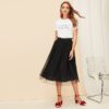 White Slogan Letter Print Solid Slim Fitted Tee Short Sleeve Round Neck T Shirt - Image 5