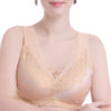 Wireless Full Cup  Sleeping Soft Lace V Neck Vest Bra - Image 3