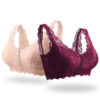 Wireless Zipper Front Lace Cotton Lining Bra - Image 2