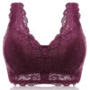 Wireless Zipper Front Lace Cotton Lining Bra - Image 7