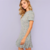 Women Allover Floral Print Ruffle Elegant Casual Fit and Flare Dress - Image 3