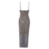 Women Backless Spaghetti Strap Sleeveless V Neck Club Dress - Image 3