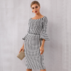 Women Bandage Flare Sleeve Club Dress Sexy Evening Party Dress - Image 3