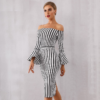 Women Bandage Flare Sleeve Club Dress Sexy Evening Party Dress - Image 4