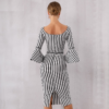 Women Bandage Flare Sleeve Club Dress Sexy Evening Party Dress - Image 6