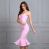 Women Bandage Mermaid V-Neck Midi Club wears Evening Party Dress - Image 2