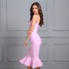 Women Bandage Mermaid V-Neck Midi Club wears Evening Party Dress - Image 4