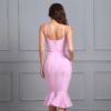 Women Bandage Mermaid V-Neck Midi Club wears Evening Party Dress - Image 3