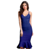 Women Bandage Mermaid V-Neck Midi Club wears Evening Party Dress - Image 5