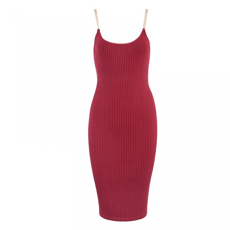 Women Bodycon Sexy Chain Vestidos Bandage Evening Party Dress - Image 10