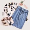 Women Casual Fashion Shift Skirts Blue Solid Zipper Korean Style Skirts - Image 2