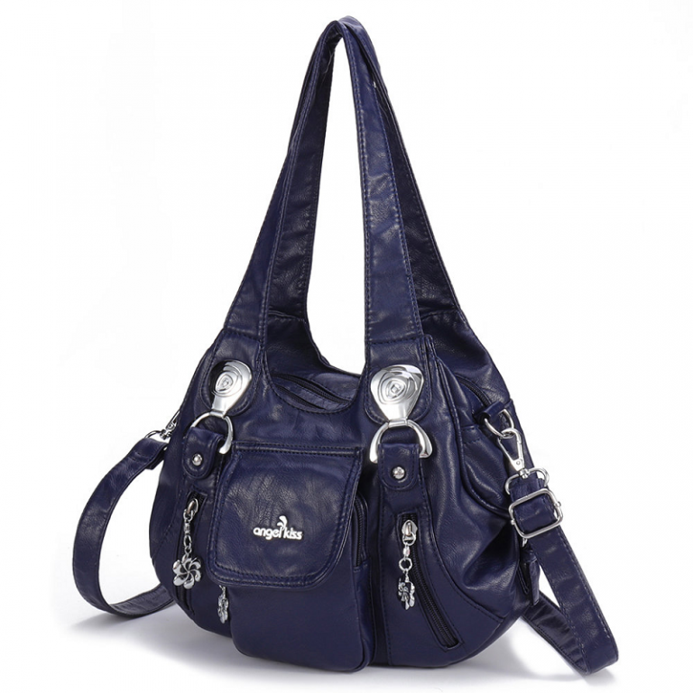 Women Casual Soft Leather Multi-Pockets Handbag - Image 4