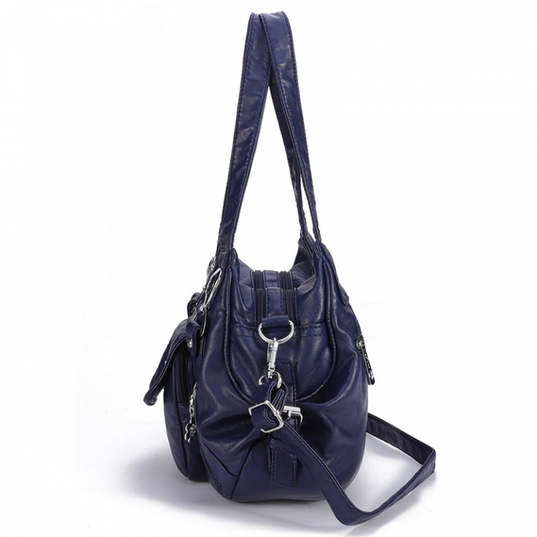 Women Casual Soft Leather Multi-Pockets Handbag - Image 5