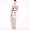 Women Chiffon Floral Embroidery Sweet short Pencil dress - Image 5