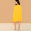 Women Cloak Sleeve Cape Sleeve Wrap Bodycon Mini Dress - Image 3