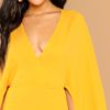 Women Cloak Sleeve Cape Sleeve Wrap Bodycon Mini Dress - Image 4