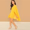 Women Cloak Sleeve Cape Sleeve Wrap Bodycon Mini Dress - Image 5